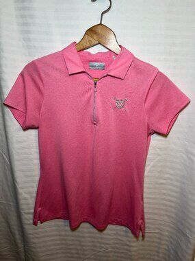 Callaway Pink Quarter Zip Golf Polo Top Small